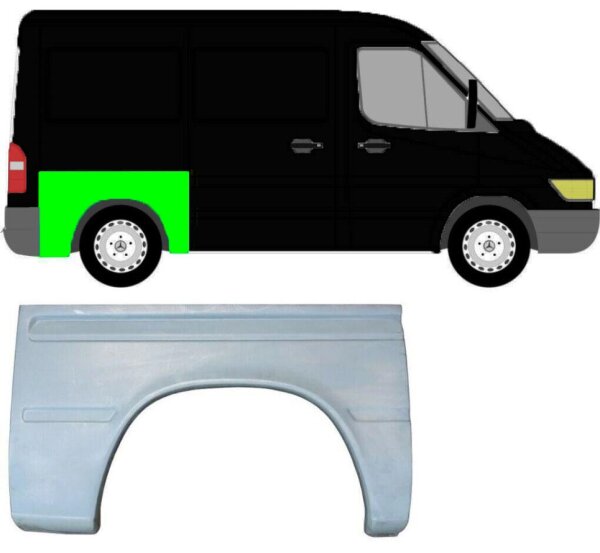 Kotflügel für Mercedes Sprinter kurzer Radstand 1995 – 2006 hinten rechts