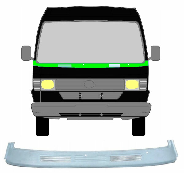 Seitenleiste unter der Windschutzscheibe für Mercedes T1 207 – 410 1977 – 1995 vorne