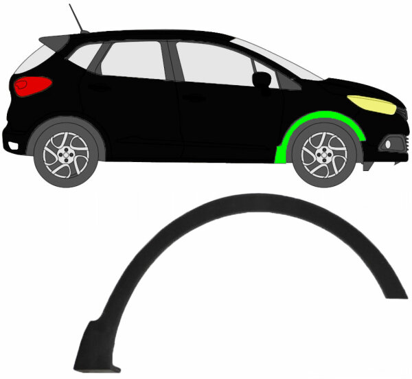 Radlaufverbreiterung für Renault Captur 2013 – 2020 vorne rechts