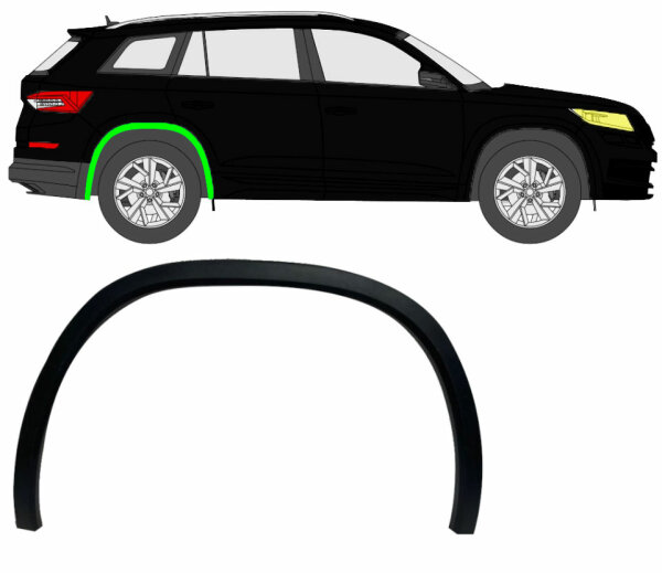 Radlaufverbreiterung für Skoda Kodiaq 2016 – 2021 hinten rechts