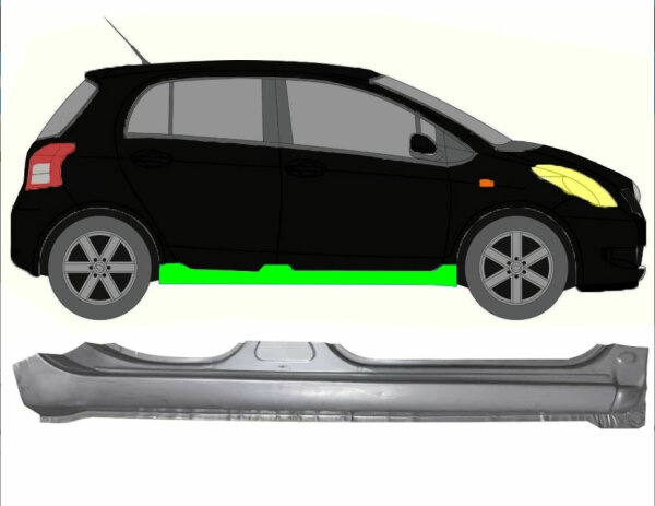 Vollschweller für Toyota Yaris 5 Türer 2006 – 2011 rechts