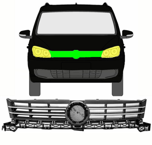 Kühlergrill für Volkswagen Touran 2010 – 2015 vorne