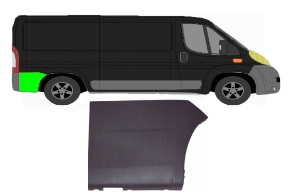 Kotflügel Seitenleiste für Peugeot Boxer 2006 - 2014 hinten rechts