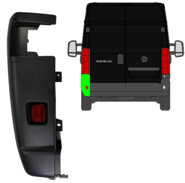 Stoßstangenecke mit Reflektor 270° Türöffnung für Peugeot Boxer 2006 - 2018 hinten rechts