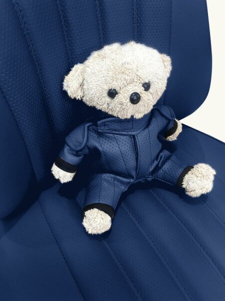 Teddy Maskottchen Oldtimer Rennsportjacke blau für Mercedes