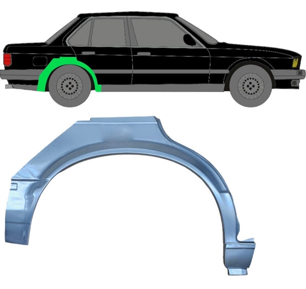 Hinten 4 Tür Radlauf Blech für Bmw 3 E30 1982 - 1987 rechts