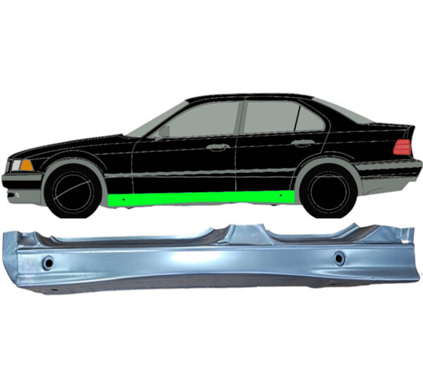 Voll Schweller Turblech 1mm Stahl für Bmw 3 E36 1990 - 2000 links