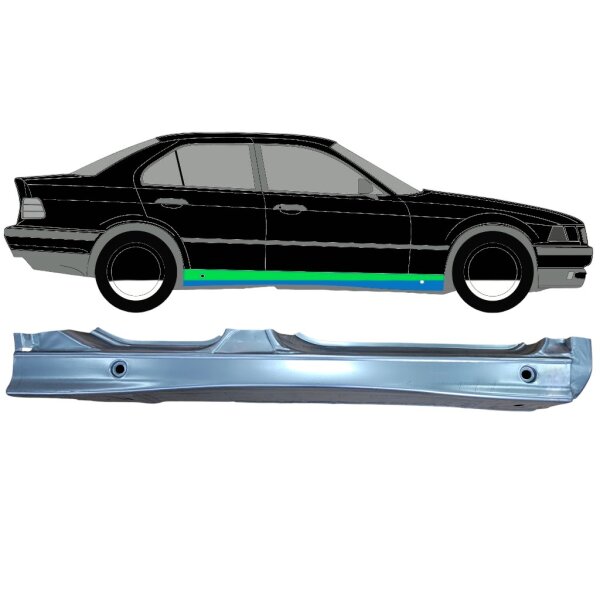 Voll Schweller Turblech 1mm Stahl für Bmw 3 E36 1990 - 2000 rechts