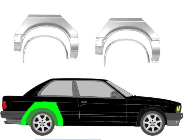 2 Tür Radlauf Turblech Innen & außen für Bmw 3 E30 87 – 94 links & rechts