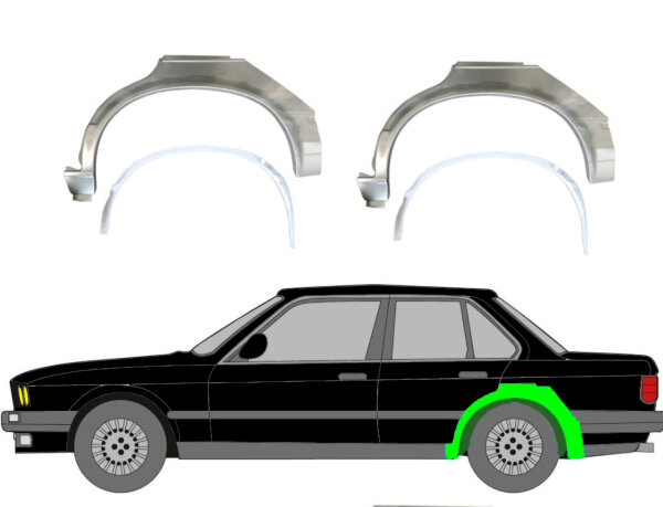 4 Tür Radlauf Turblech Innen & außen für Bmw 3 E30 87 - 94 links & rechts