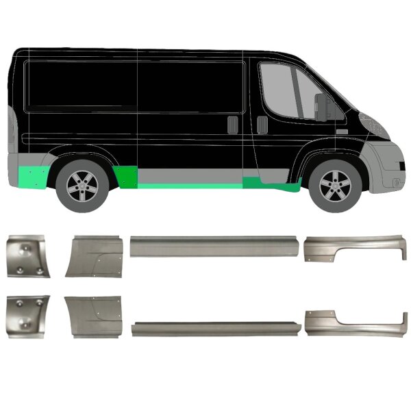 Schweller Blech Satz für Fiat Ducato Kurz L2 2006 rechts & links