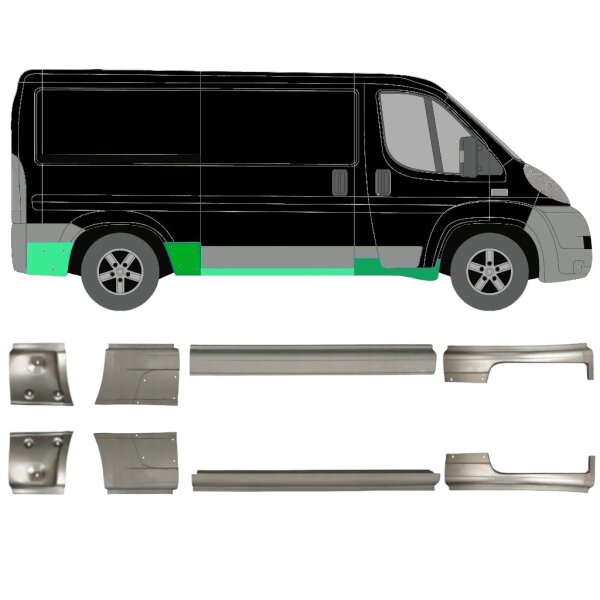 Schweller Blech Satz für Peugeot Boxer Kurz L2 2006 rechts & links