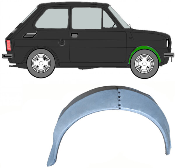 Vorne Innen Kotflügel Blech für Fiat 126p 1972 - 1978 rechts