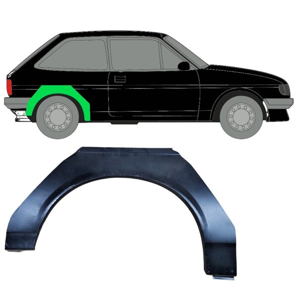 Hinten Radlauf Blech für Ford Fiesta 3 Tür 1983 - 1989 rechts