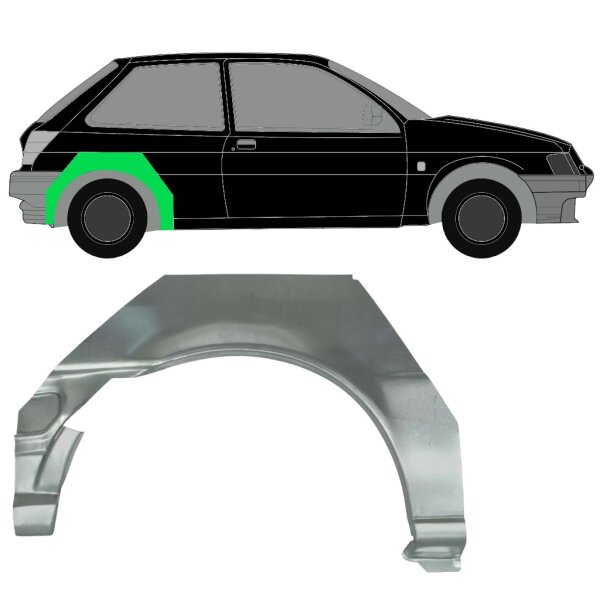 Hinten Radlauf Blech für Ford Fiesta 3 Tür 1989 - 1997 rechts