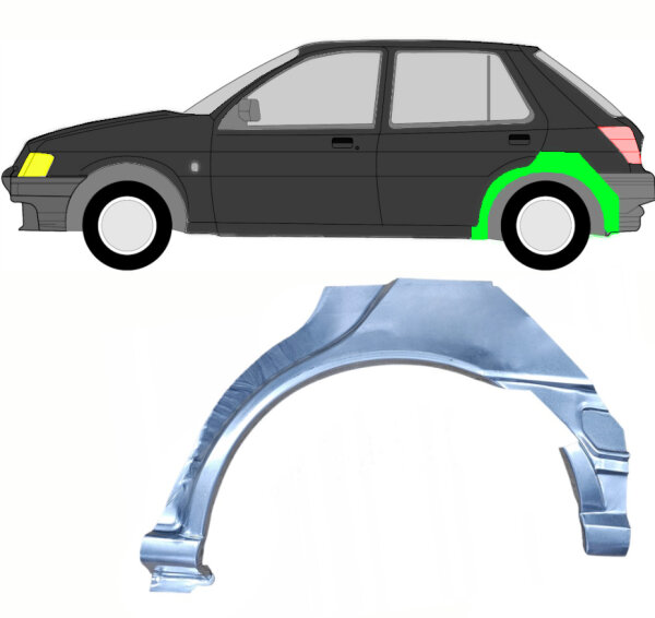 Hinten Radlauf Blech für Ford Fiesta 5 Türer 1989 - 1997 links