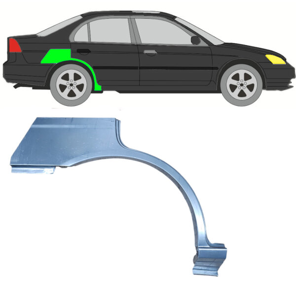 4 Tür Radlauf Reparaturblech für Honda Civic Es Limousine 2001 - 2003 rechts