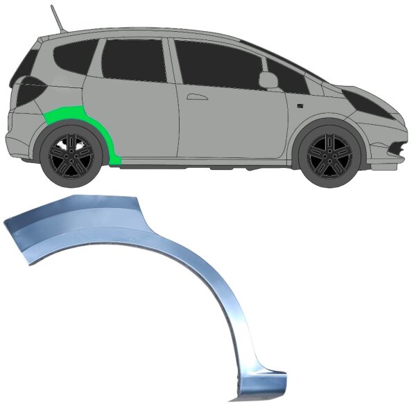 Hinten Radlauf Blech für Honda Jazz 2008 - 2015 rechts