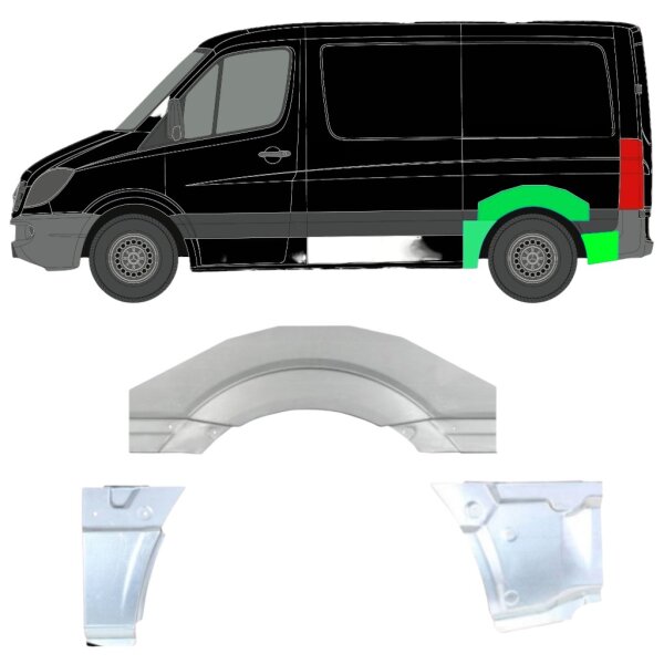 Hinten Kurz Kotflügel Blech Satz Für Mercedes Sprinter Ab 2006 Links