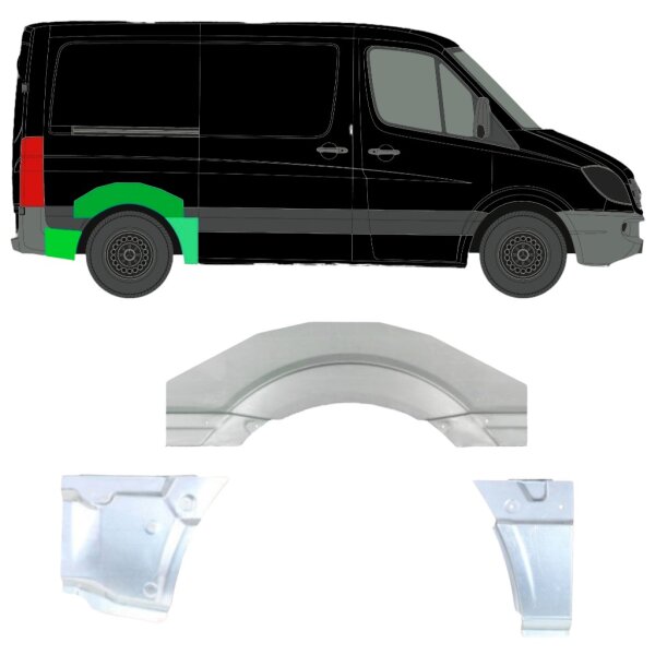 Hinten Kurz Kotflügel Blech Satz Für Volkswagen Crafter Ab 2006 Rechts