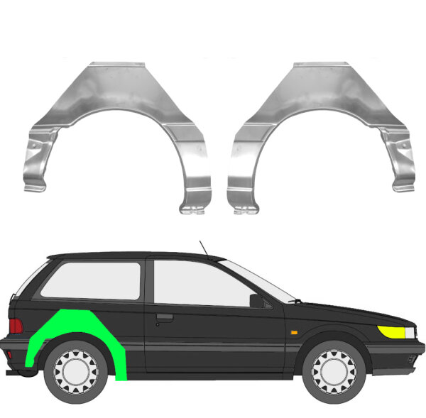 Hinten Radlauf Blech für Mitsubishi Colt 1988 - 1992 rechts & links