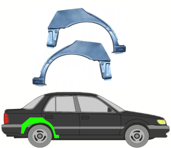 Hinten Radlauf Blech für Nissan Sunny N14 1991 - 1994