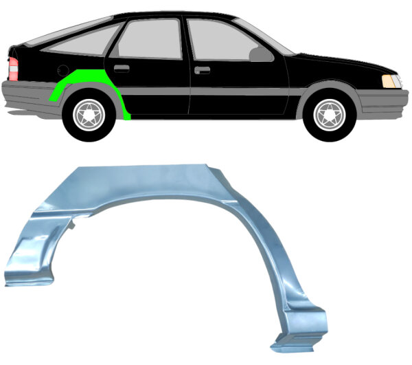 Hinten Radlauf Blech für Opel Vectra 1988 - 1995 rechts