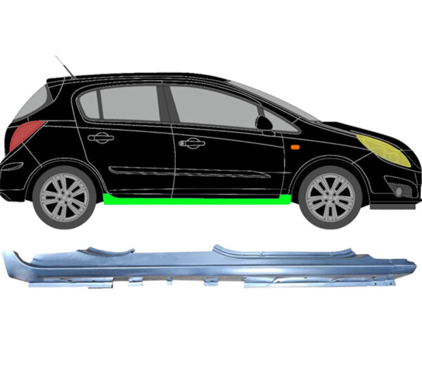 5 Tür Schweller Blech für Vauxhall Corsa D 2006 - 2015 rechts