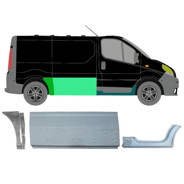 Kurz Blech für Opel - Vauxhall Vivaro 2001 - 2014 rechts