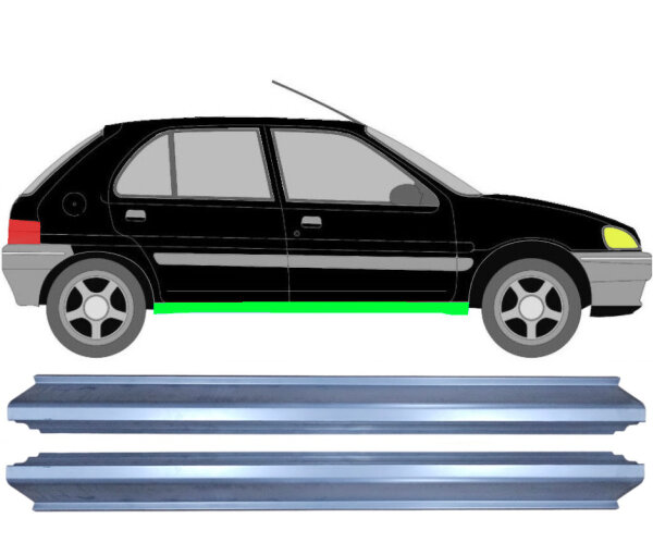 5 Tür Schweller Blech Satz für Peugeot 106 1991 - 2003 rechts & links