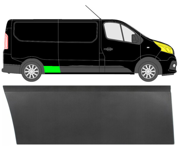 Hinten Lang Seitenleiste für Opel Vivaro Ab 2014 rechts