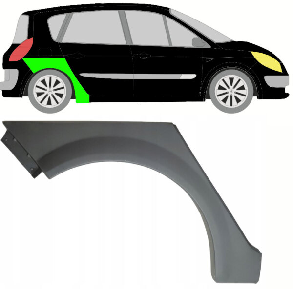 Hinten Kotflügel Blech für Renault Scenic II 2003 - 2009 rechts