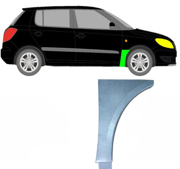 Vorne Kotflügel Blech für Skoda Fabia 2007 - 2015 rechts