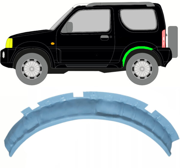 Hinten Radlaufverbreitung Halter Blech für Suzuki Jimny 1998 - 2018 links