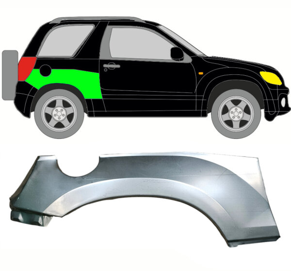 Hinten Radlauf Blech Oben für Suzuki Grand Vitara 2005 - 2012 rechts