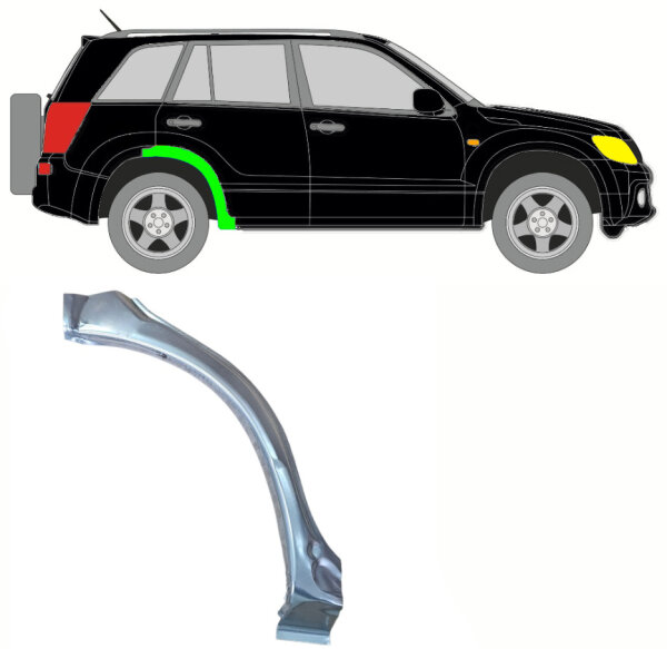 Hinten Radlauf Blech unten für Suzuki Grand Vitara 2005 - 2012 rechts