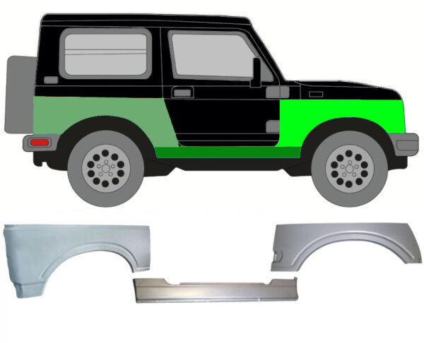 Kotflügel vorne & hinten mit Schweller Blech für Suzuki Samruai 81 – 04 rechts