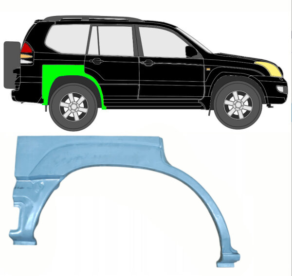 Hinten 5 Tür Radlauf Blech für Toyota Land Cruiser 2003 - 2010 rechts