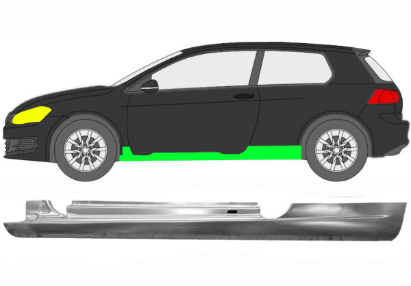 3 Tür Schweller Blech für Volkswagen Golf Vi 2008 - 2013 links