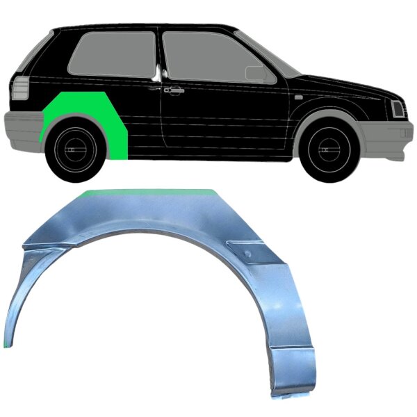 Hinten 3 Tür Radlauf Blech für Volkswagen Golf Iii 1991 - 1998 links