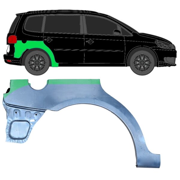 Hinten Radlauf Blech für Volkswagen Touran 2010 - 2015 links