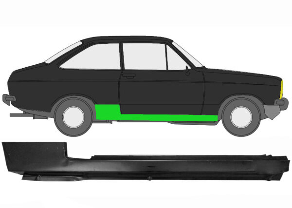 3 Tür Schweller Blech für Ford Escort Mk2 1974 - 1980 rechts