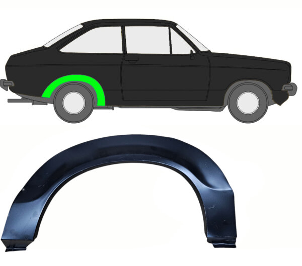 3 Tür Radlauf Blech für Ford Escort Mk2 19874 - 1980 rechts