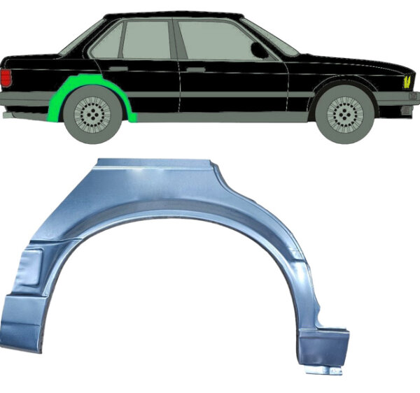 Hinten 4 Tür Radlauf Blech für Bmw 3 E30 1982 - 1987 rechts