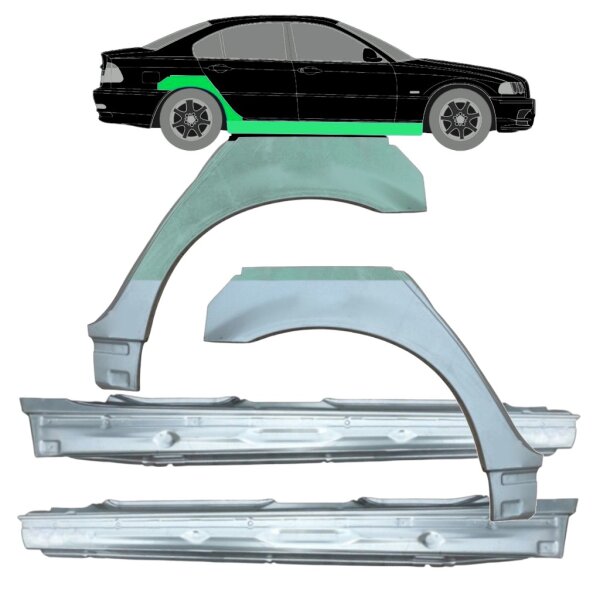 Radlauf hinten & Schweller Satz für Bmw 3 E46 98 - 08 links & rechts