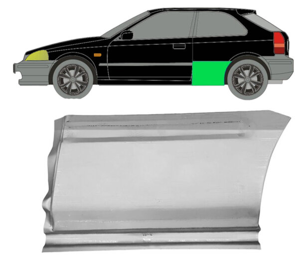 Hinten 3 Tür Kotflügel Blech für Honda Civic 1995 - 2001 links