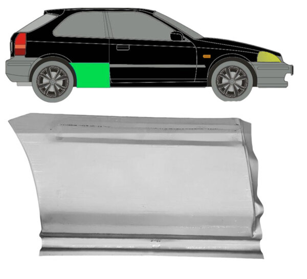 Hinten 3 Tür Kotflügel Blech für Honda Civic 1995 - 2001 rechts