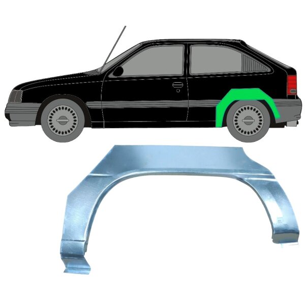 Hinten 3 Tür Radlauf Blech für Opel Kadett E 1984 - 1993 links