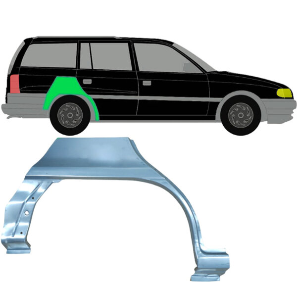 Hinten Kombi Radlauf Blech für Opel Astra F 1991 - 2002 rechts