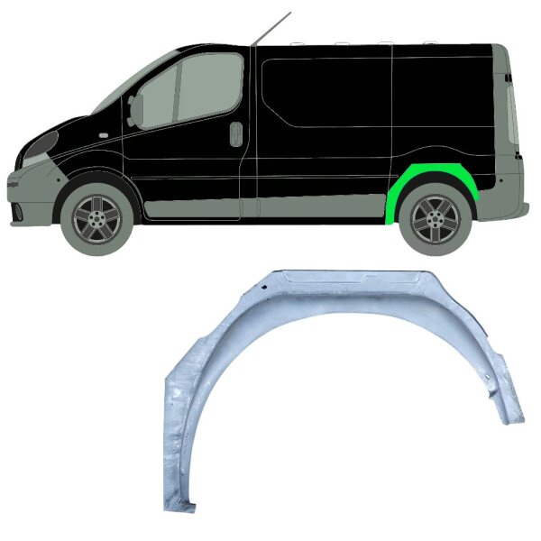 Hinten Innen Radlauf Blech für Opel Vauxhall Vivaro 2001 - 2014 links